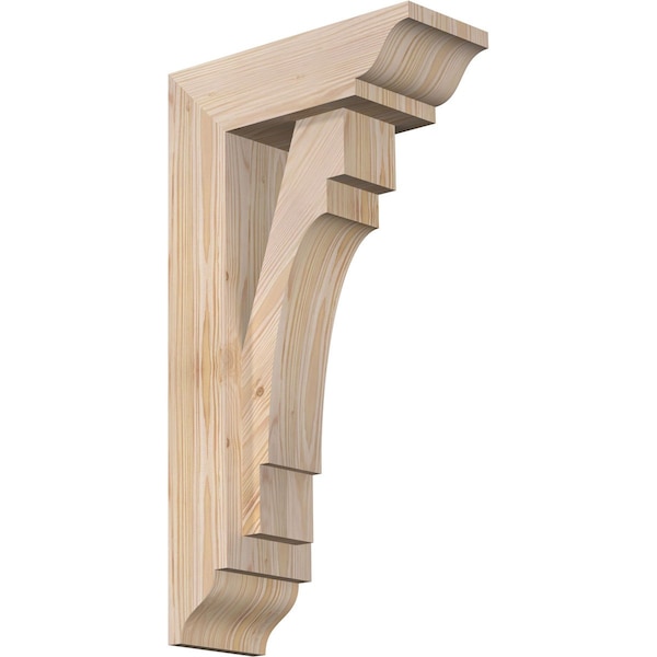 Ekena Millwork Merced Traditional Smooth Bracket w/ Offset Brace, Douglas Fir, 5 1/2"W x 14"D x 26"H BKT0604X14X26MRC01SDF - main
